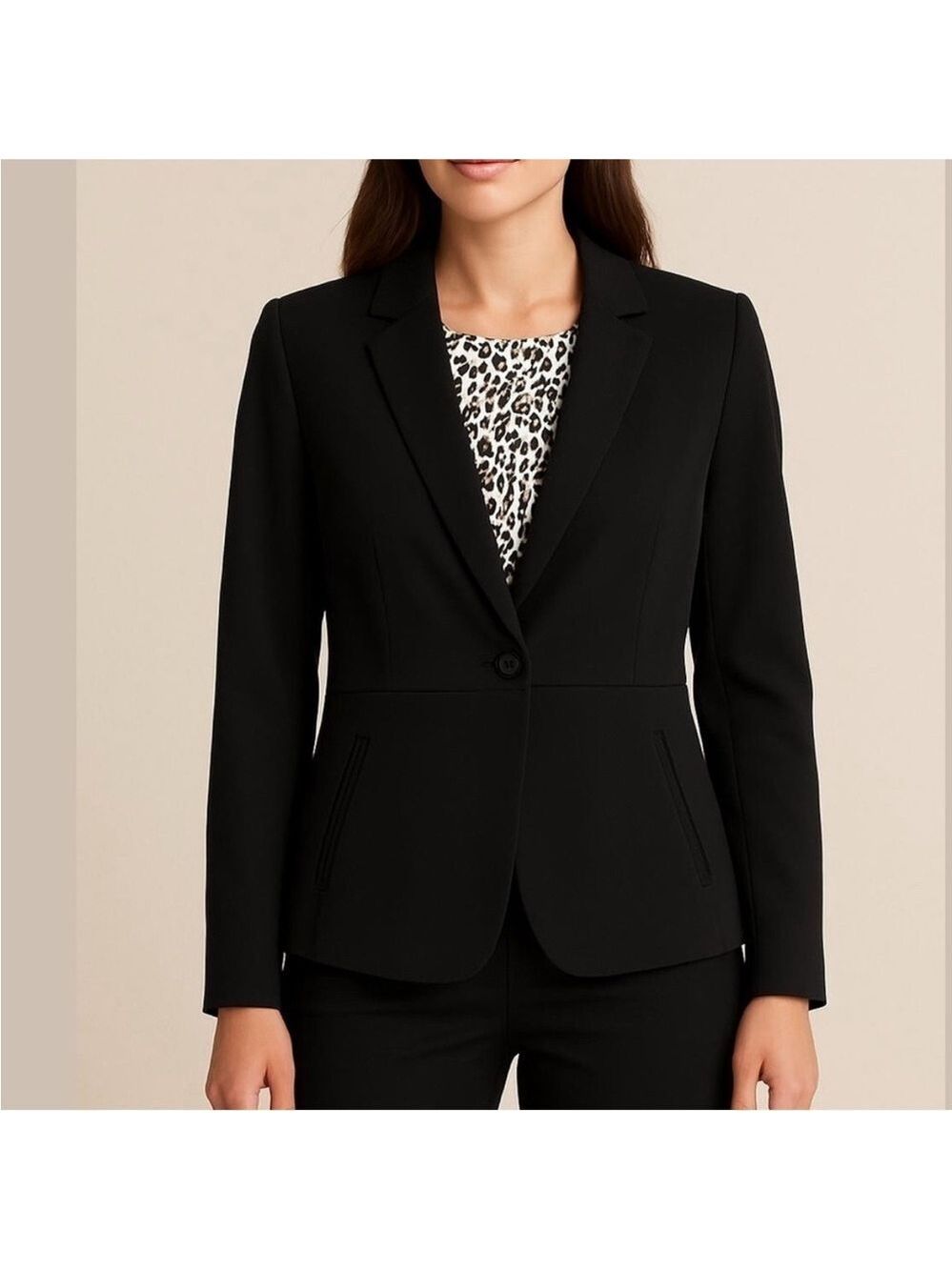 JOHN + JENN Ricardo blazer fully lined single front button pockets black medium